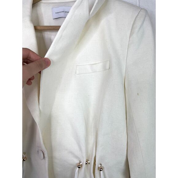 SIGNIFICANT OTHER Magnolia White Linen Blazer SMALL - Picture 6 of 10